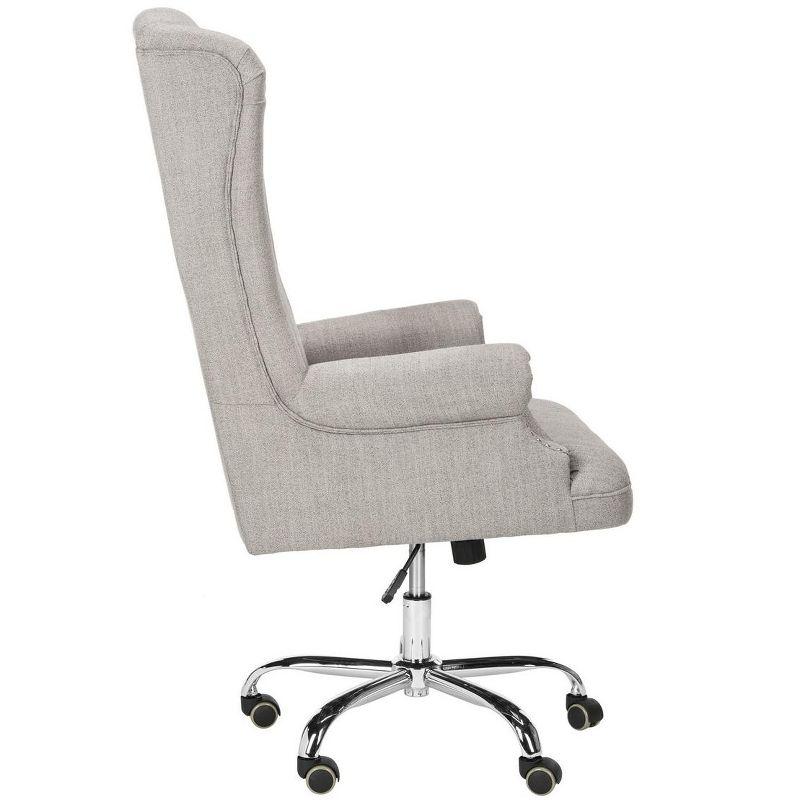 Ian Linen Chrome Leg Swivel Office Chair - Grey/Chrome - Safavieh