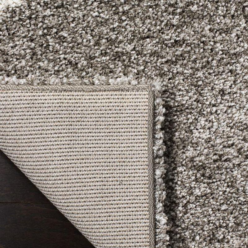 Diamond Weave Grey & Ivory Synthetic 9' x 12' Shag Area Rug