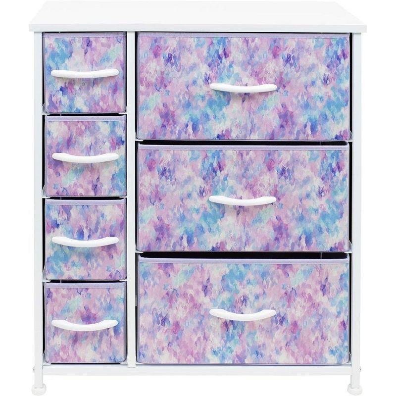 Sorbus Dresser with 7 Drawers - Storage Chest Organizer with Steel Frame, Wood Top, Handles, Fabric Bins