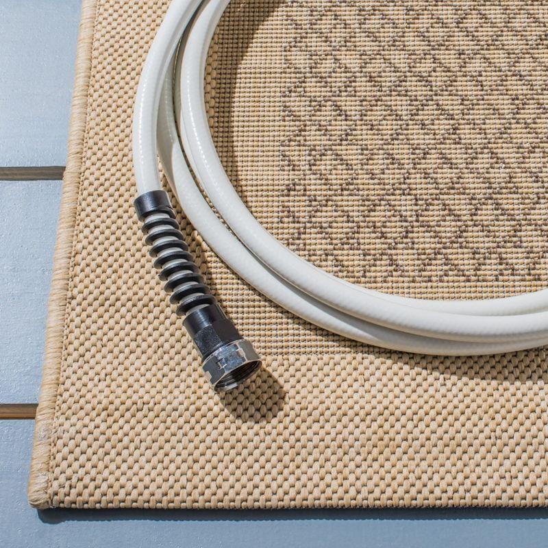 Courtyard CY1928 Power Loomed Indoor and Outdoor Area Rug - Brown/Natural - 5'3"x7'7" - Safavieh