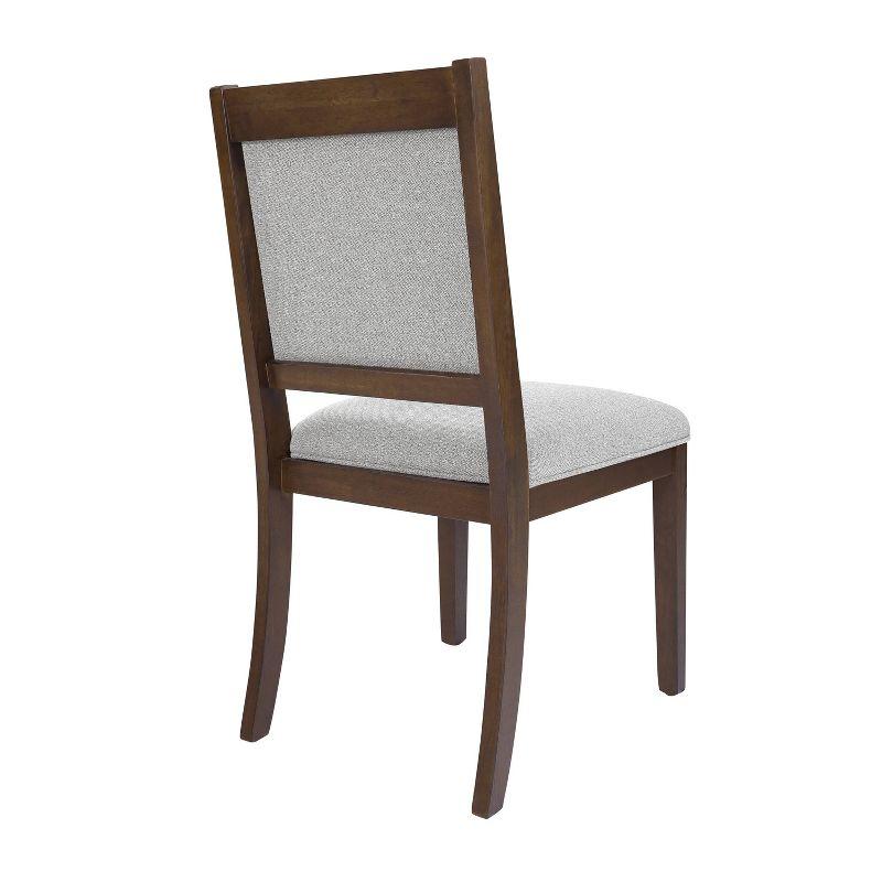 HomePop Set of 2 Open Back Upholstered Wood Frame Dining Chairs Gray: Polyester, Spot Clean, 300lb Capacity