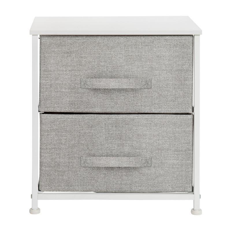 Flash Furniture Malone 2 Drawer Storage Stand with Wood Top & Fabric Pull Drawers