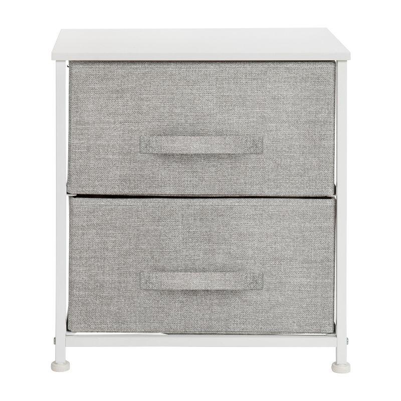 Malone 2 Drawer Storage Stand with Wood Top & Fabric Pull Drawers