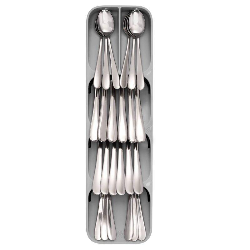 Joseph Joseph DrawerStore Compact Cutlery Organizer- Gray: In-Drawer Flatware Storage with Multiple Compartments
