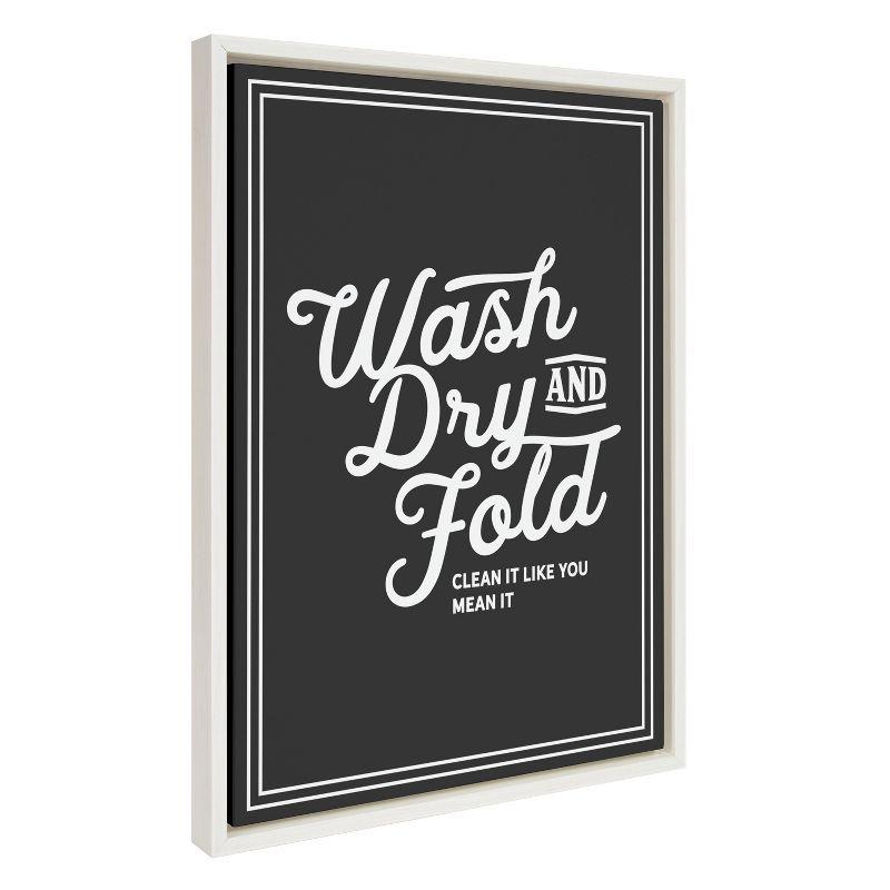 Kate and Laurel Sylvie Wash Dry and Fold Framed Canvas by Maggie Price, 18x24, White