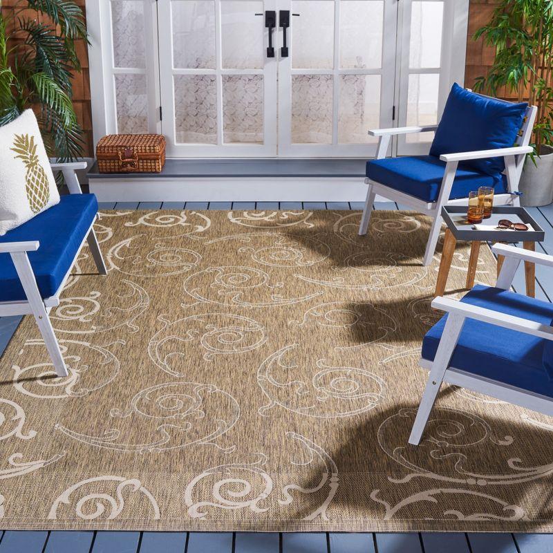 Courtyard CY2665 Power Loomed Indoor and Outdoor Area Rug - Brown/Natural - 9'x12' - Safavieh