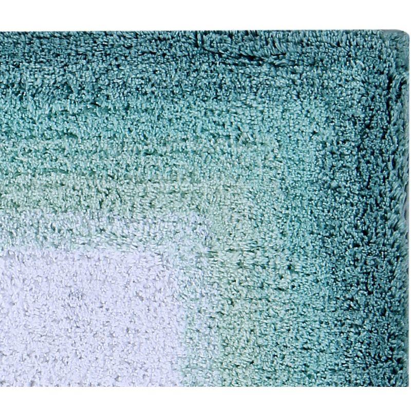 21"x34" Torrent Collection 100% Cotton Bath Rug Turquoise - Better Trends: Machine Washable, Tufted, Spray Latex Backing