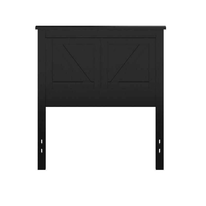 Glenwillow Home Farmhouse Style Wood Panel Headboard in Black, Twin Size