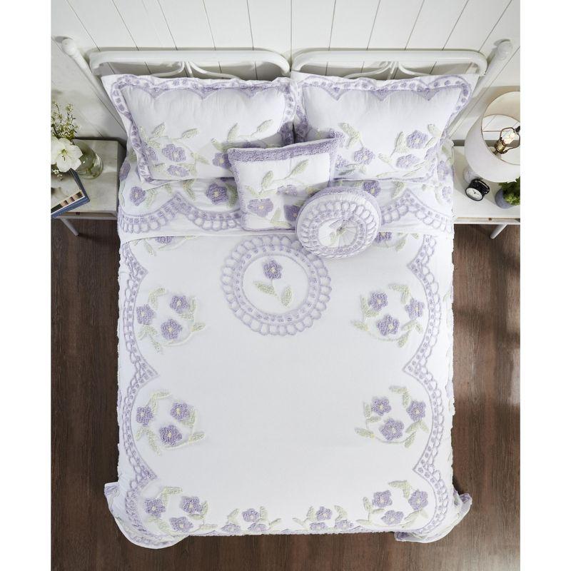 Better Trends Bloomfield 100% Cotton Chenille Coverlet/Bedspread Machine Washable Ultra Soft Floral Pattern All Season Bedding