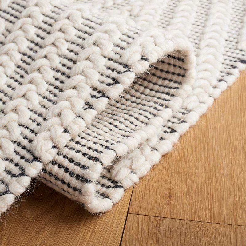 Natura NAT277 Flat Weave Indoor Area Rug - Ivory/Black - 6'x6' - Safavieh