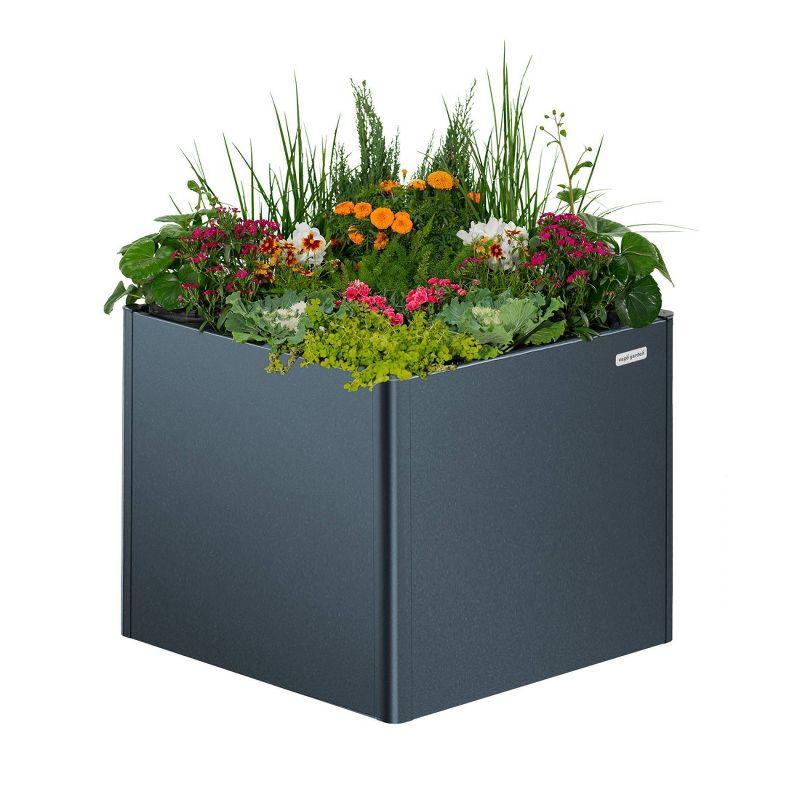 Vego Garden Tall Modern Rectangular Raised Metal Outdoor Planter Box Midnight Blue 42"x42"x32"