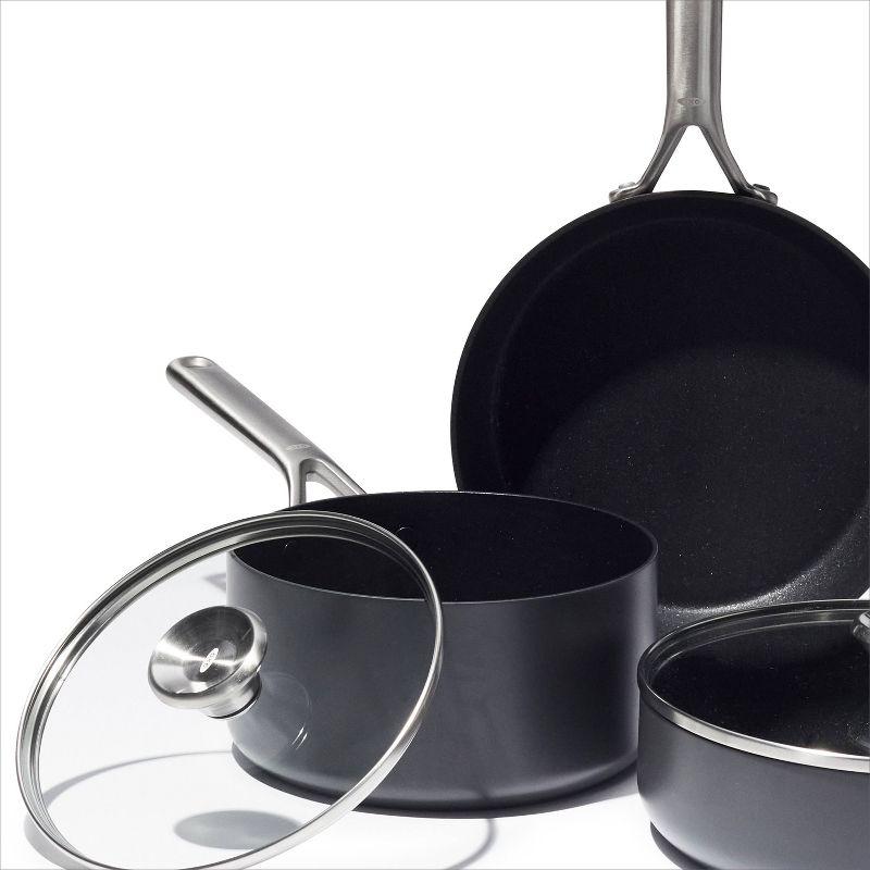 OXO 5pc Ceramic Pro Non-Stick Cookware Set Gray