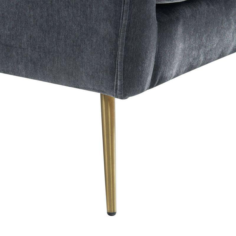Lincoln Chair Dark Gray - Picket House Furnishings: Mid-Century, Gold Legs, Oversized Seating