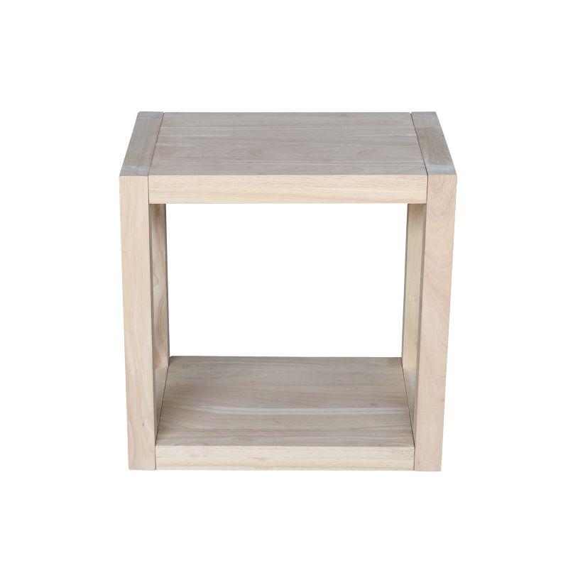 Hampton Traditional Solid Wood Narrow End Table - Unfinished