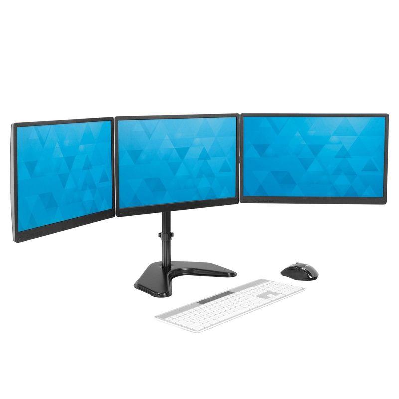 Mount-It Triple Monitor Stand | Freestanding Computer Desk Mount Fits Up to 32 in. Monitors | Black