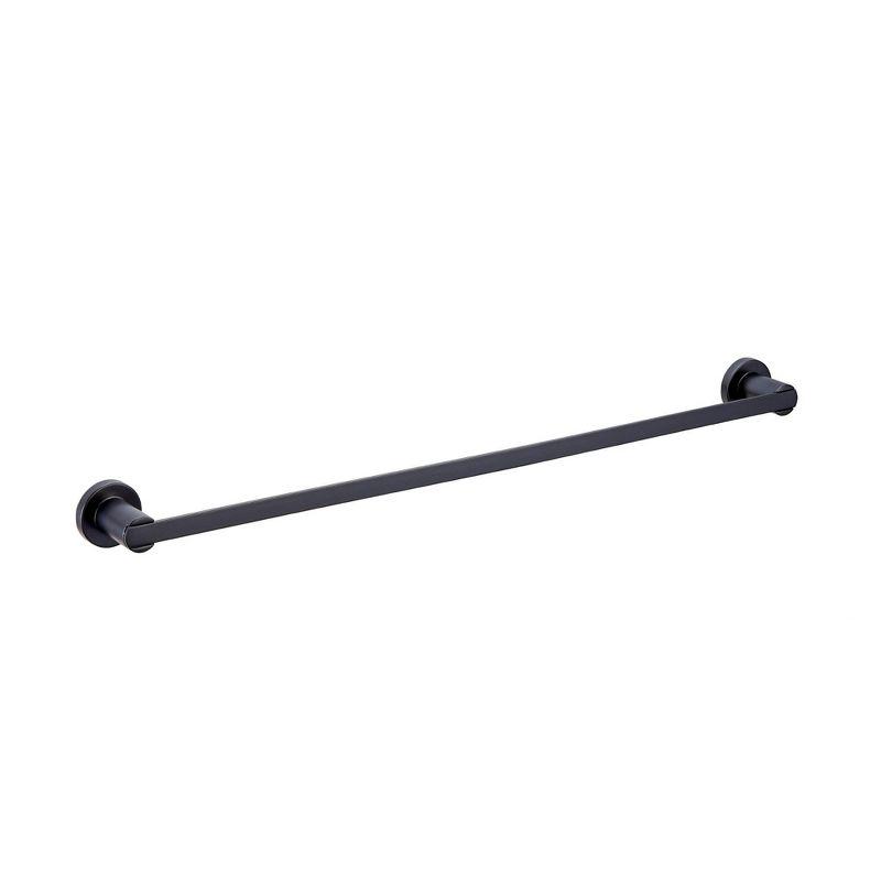 Matte Black Contemporary Wall Mounted Towel Bar, 24-inch