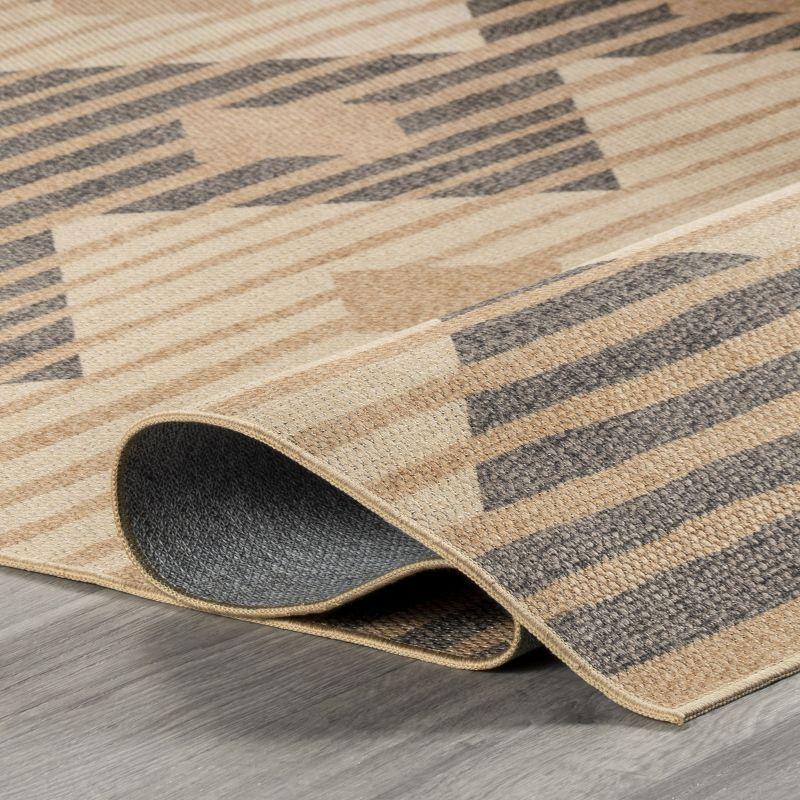 23"x17" Coastal Stripe Easy-Care Synthetic Area Rug