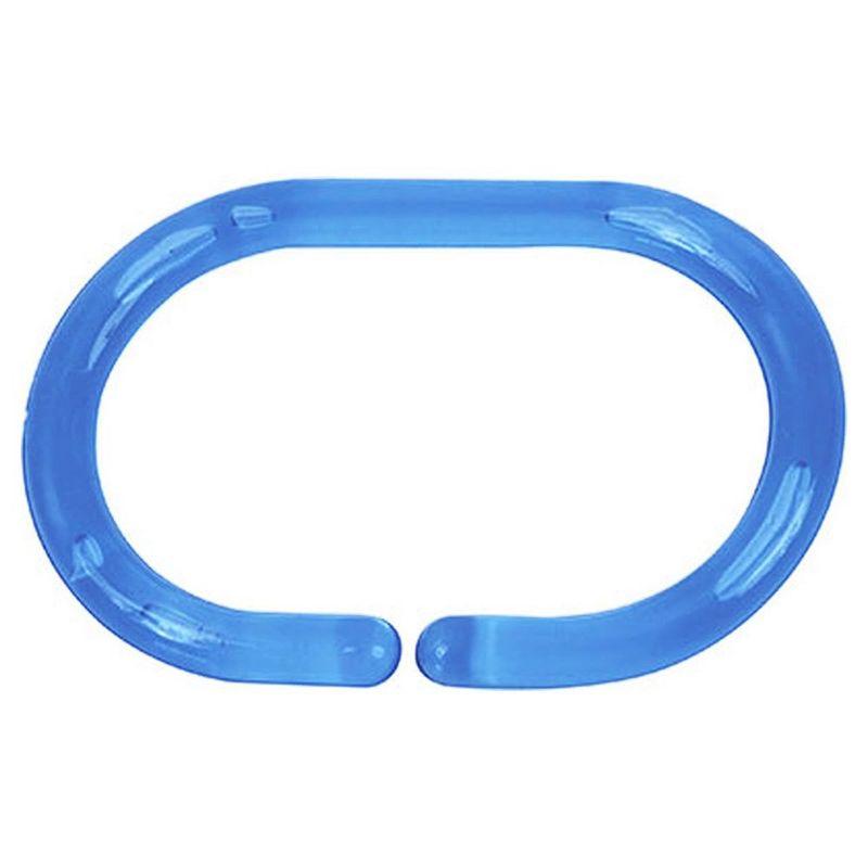 Evideco Solid Plastic Shower Curtain Hooks Rings (Set of 12)