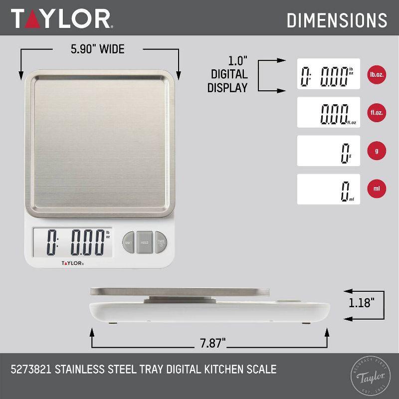 Taylor Digital Kitchen Scale with Removable Stainless Steel Tray