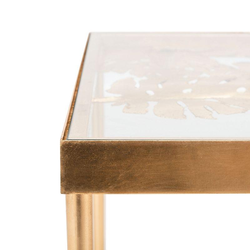 Leilani Palm Leaf Coffee Table - Gold Leaf/Glass - Safavieh