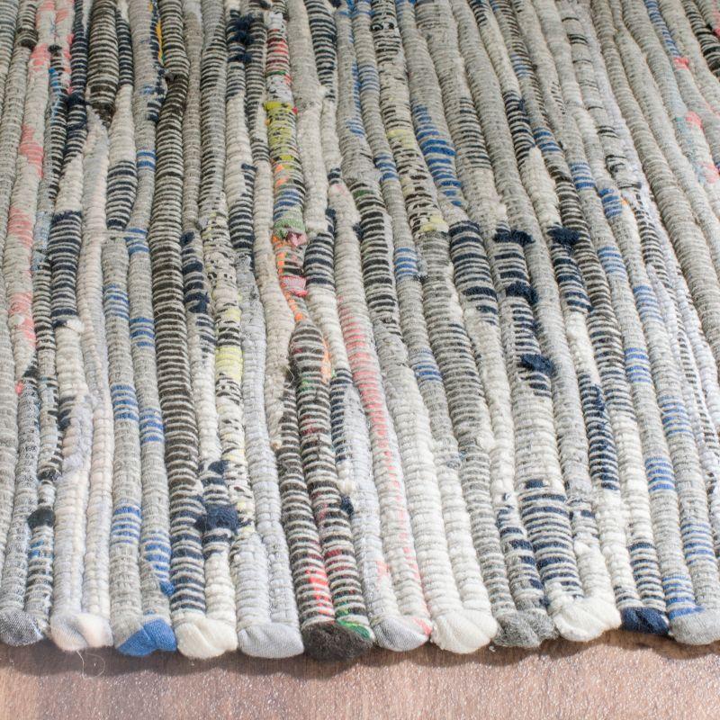 Rag Rug RAR121 Hand Woven Indoor Area Rug - 8'x8' - Grey - Safavieh