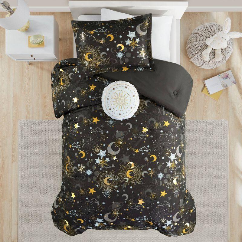 Mi Zone Kids Celia Blush/Gold Starry Sky Metallic Print Comforter Set