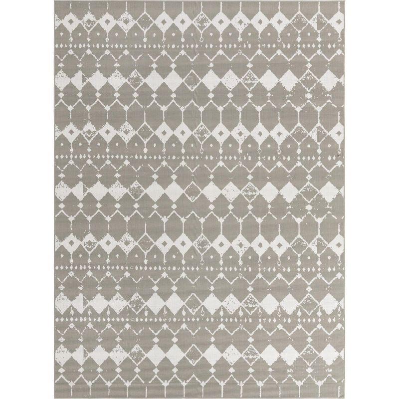 Unique Loom 9' 0 x 12' 0 Gray Outdoor Trellis Cardak Area Rug