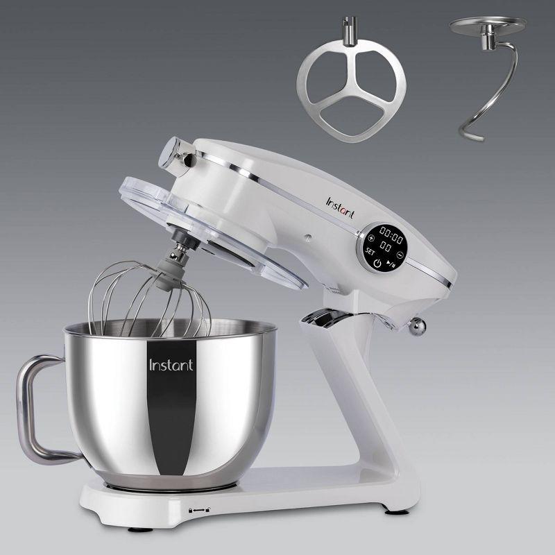 Instant 7.4qt 10 Speed Stand Mixer Pro - Pearl White: Aluminum & Stainless Steel, 600W, Dishwasher-Safe Parts