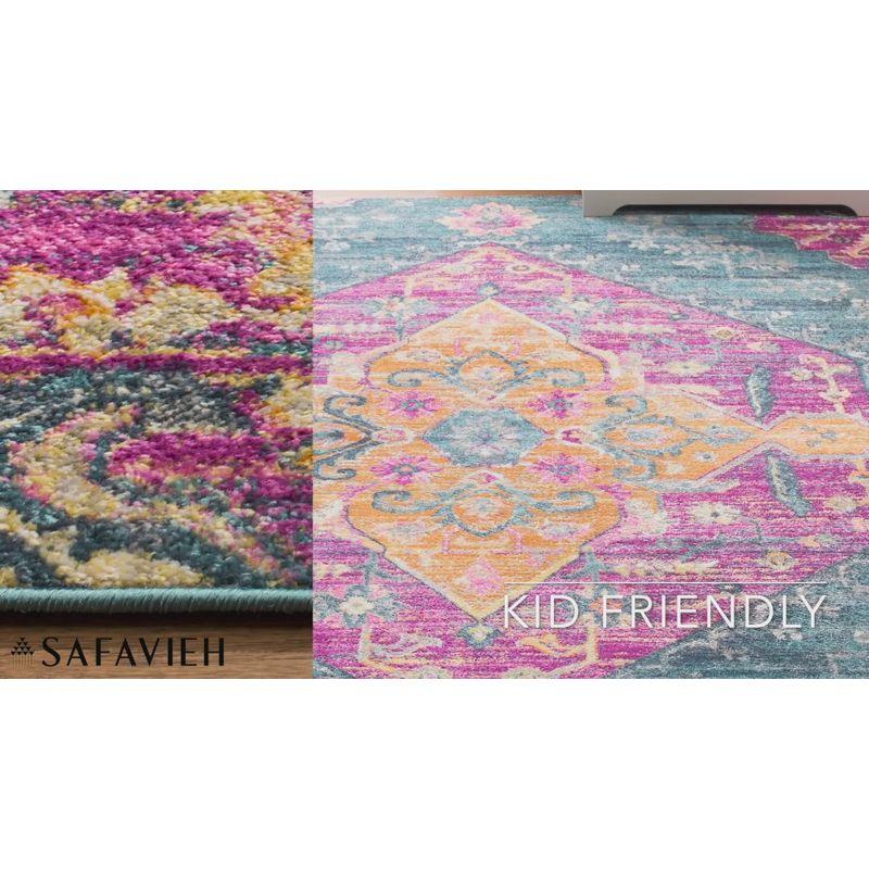Madison MAD119 Power Loomed Indoor Area Rug - Blue/Fuchsia - 6'7"x6'7" - Safavieh.