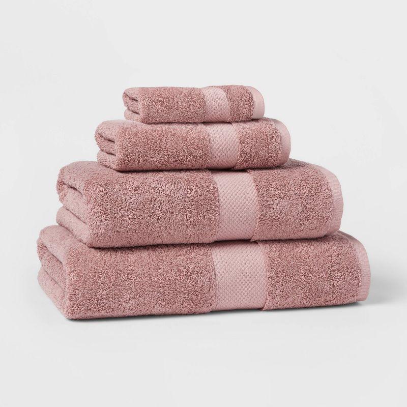 Performance Plus Bath Towel Mauve - Threshold™: Heavyweight Cotton, Fade-Resistant, OEKO-TEX Certified