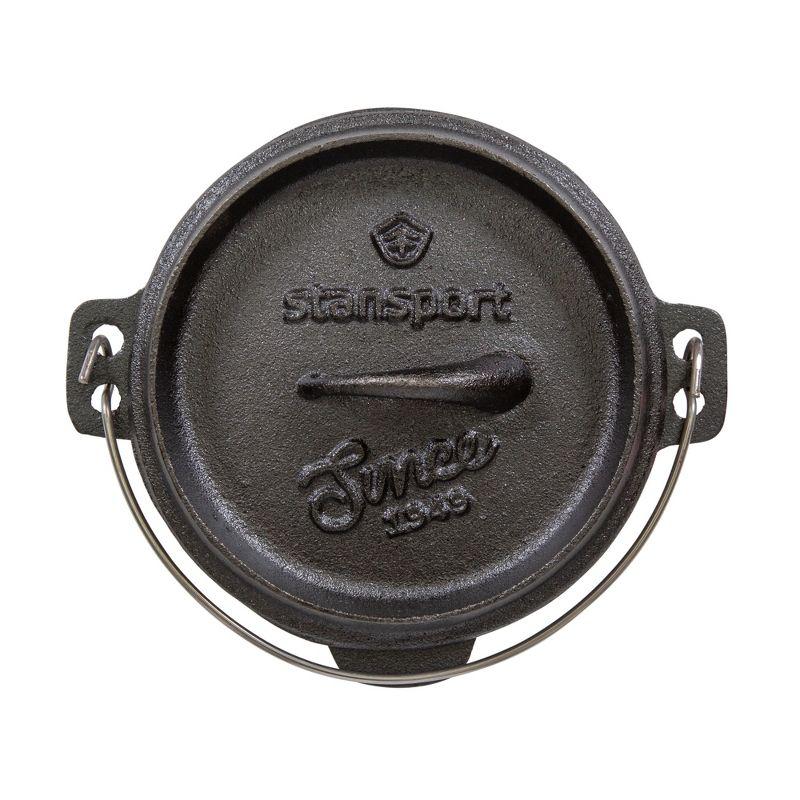 Stansport Preseasoned Cast Iron Flat Bottom Dutch Oven - 1 QT