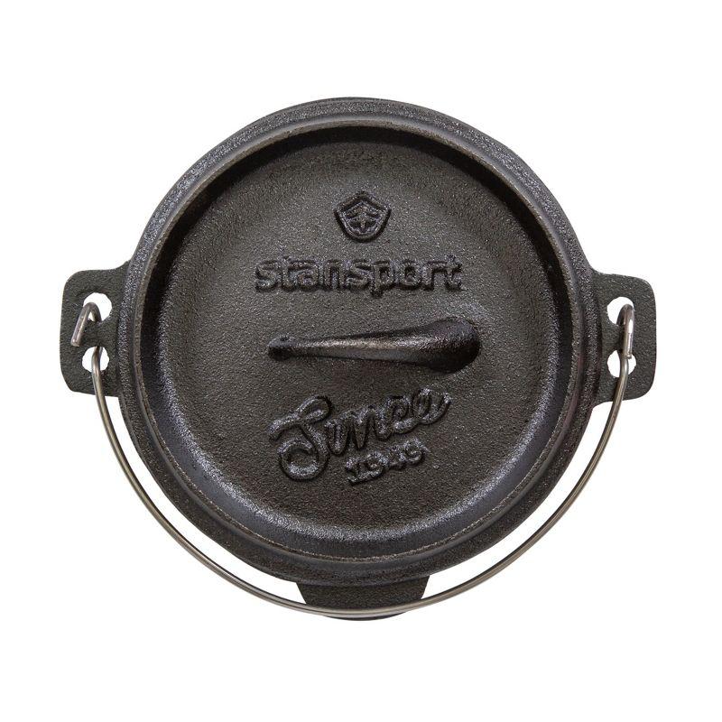 Stansport Preseasoned Cast Iron Flat Bottom Dutch Oven