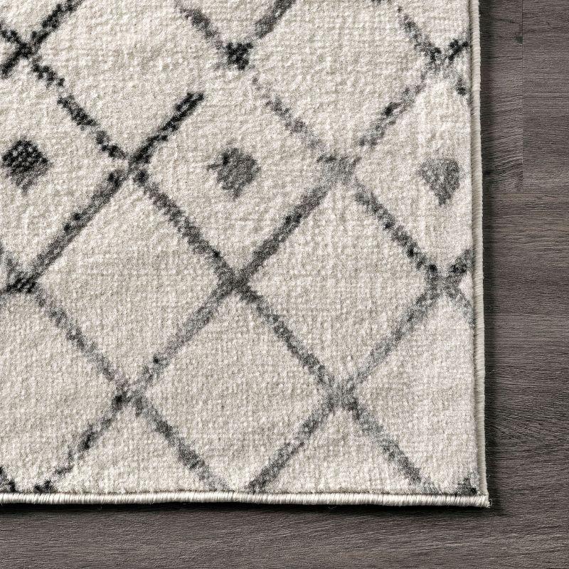 Nuloom 7x9 Zola Geometric Moroccan Indoor Area Rug, Grey, Faded Bohemian Design, Stain Resistant, BedroomLiving Room, Kitchen,