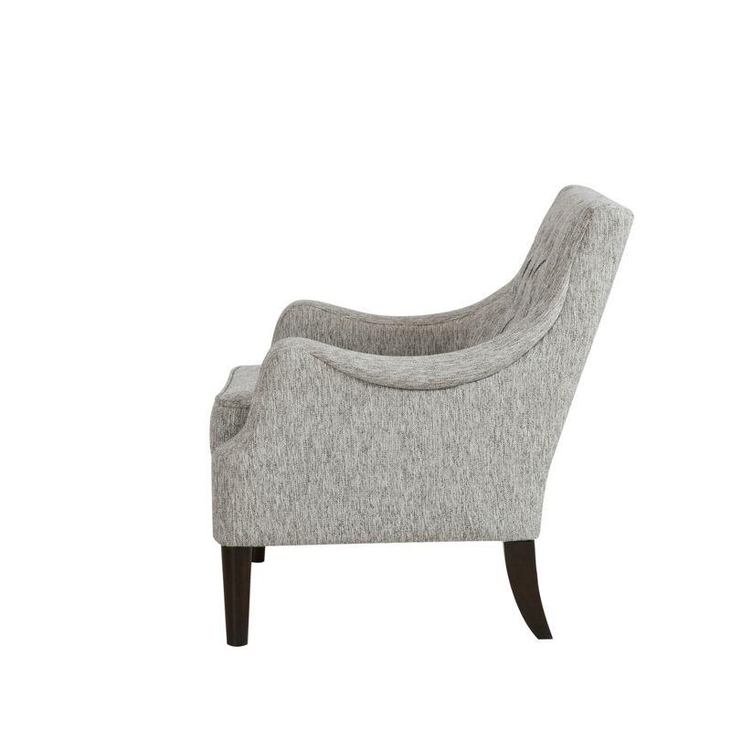 Elegant Gray Handcrafted Wood Accent Chair with Button Tufted Back