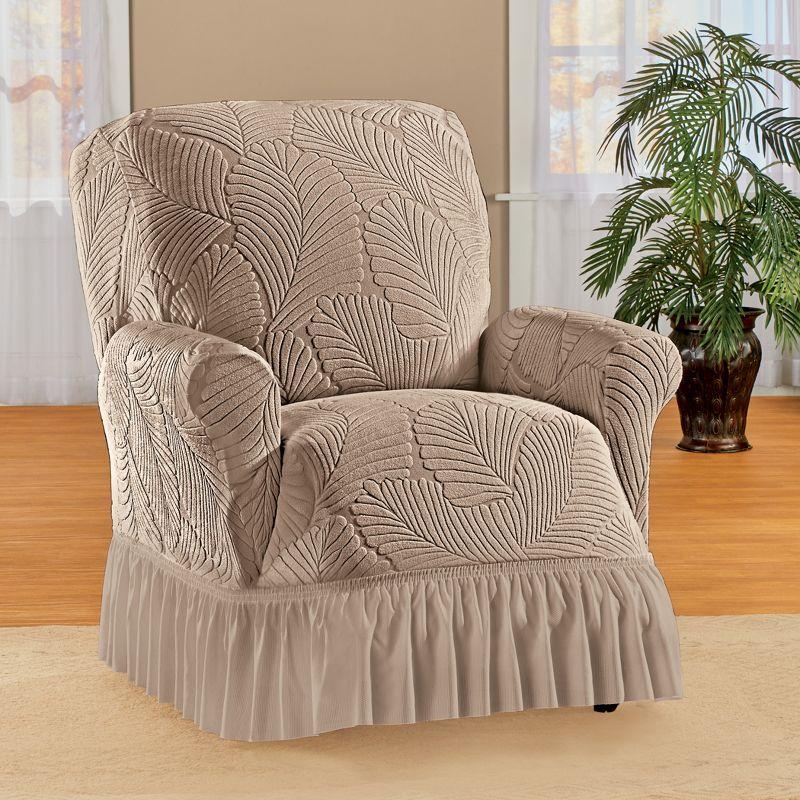 Textured Leaf Design Ruffled Skirt Slipcover