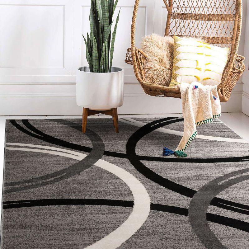 World Rug Gallery Contemporary Abstract Circles Design Area Rug