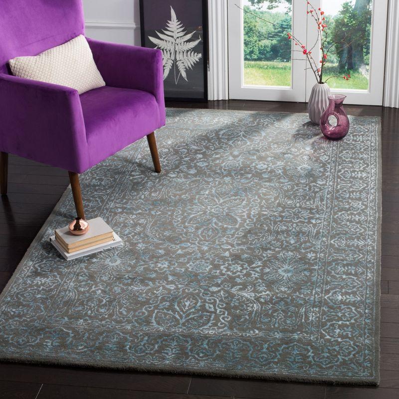 Glamour GLM516 Hand Tufted Area Rug - Blue/Dark Grey - 5'x8' - Safavieh.