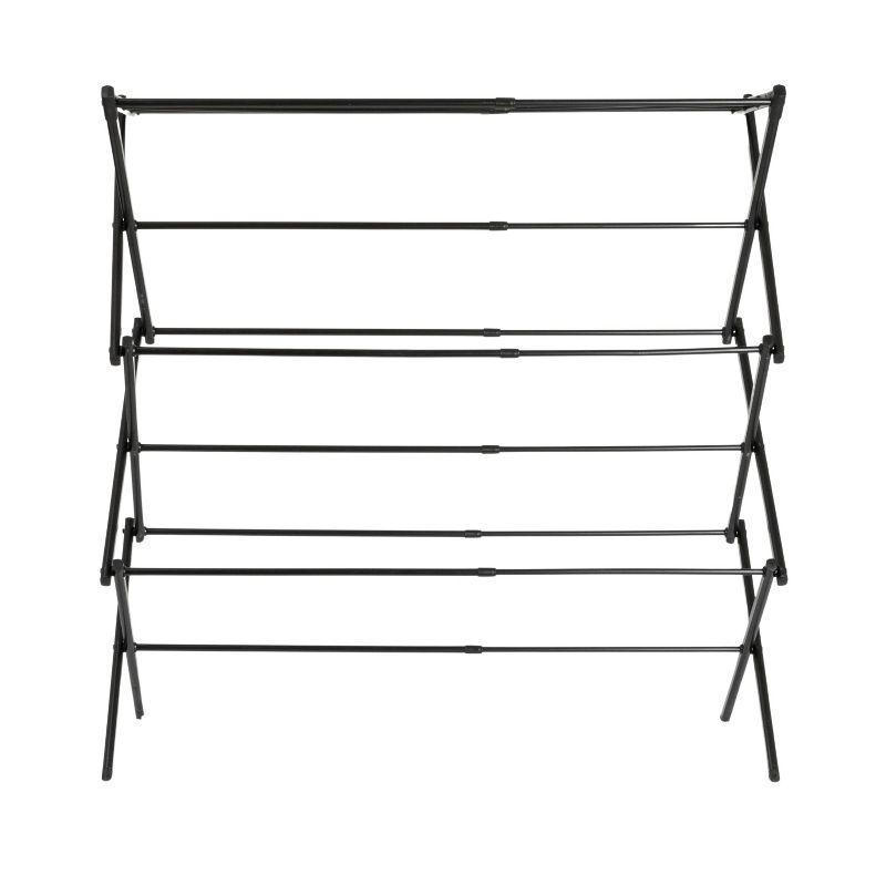 Household Essentials Folding Expandable Clothes Drying Rack Black