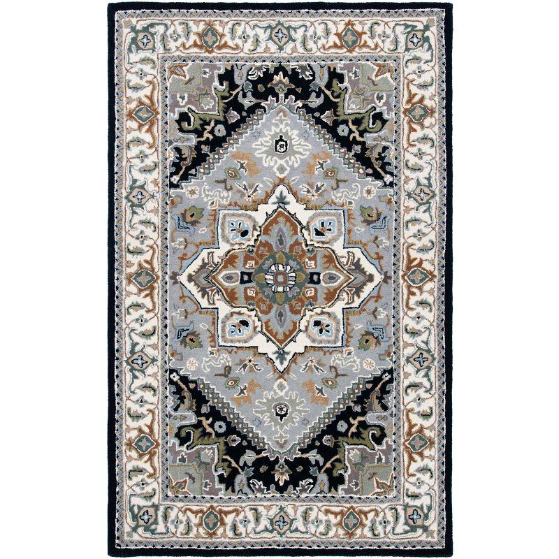 Heritage HG625 Handmade Area Rug - 8'x10' - Grey/Navy - Safavieh