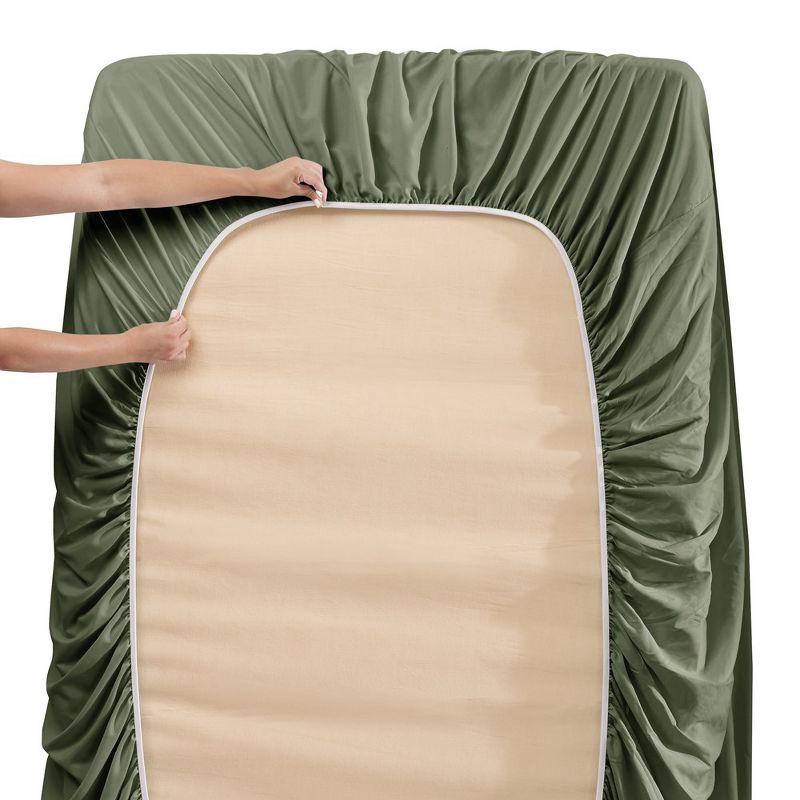 Olive Green Full Microfiber Deep Pocket Sheet Set