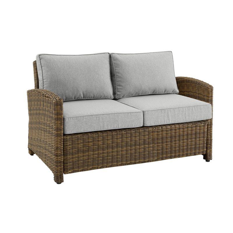 Bradenton Gray and Brown Wicker Outdoor Loveseat