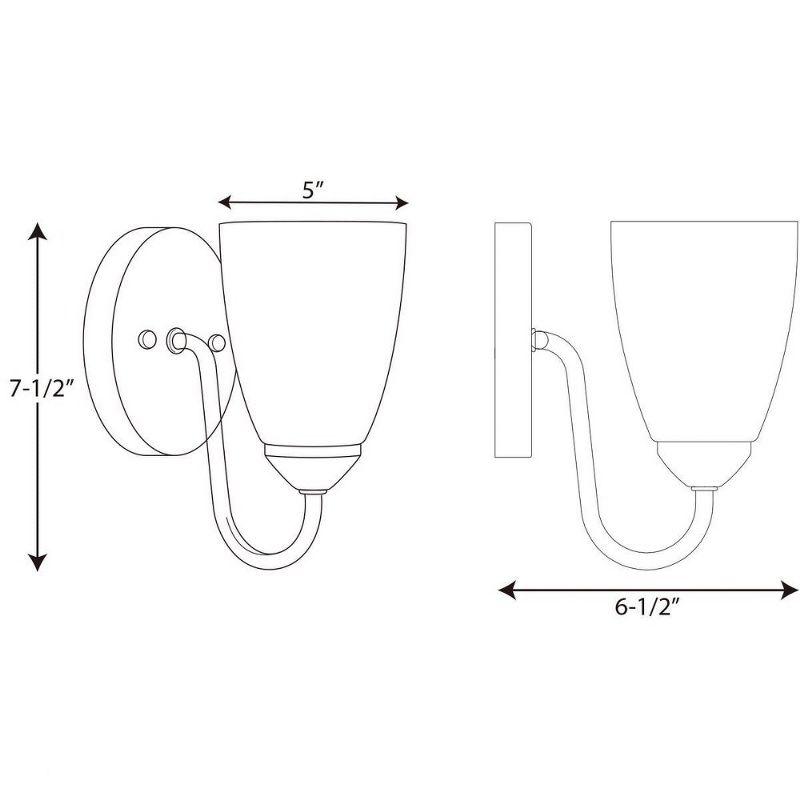 Progress Lighting Gather 1-Light Bath Bracket, Brushed Nickel, Etched Glass Shade