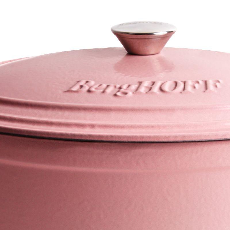 BergHOFF Neo 3Pc Cast Iron Set: 3qt. Covered Dutch Oven & 11" Grill Pan, Pink
