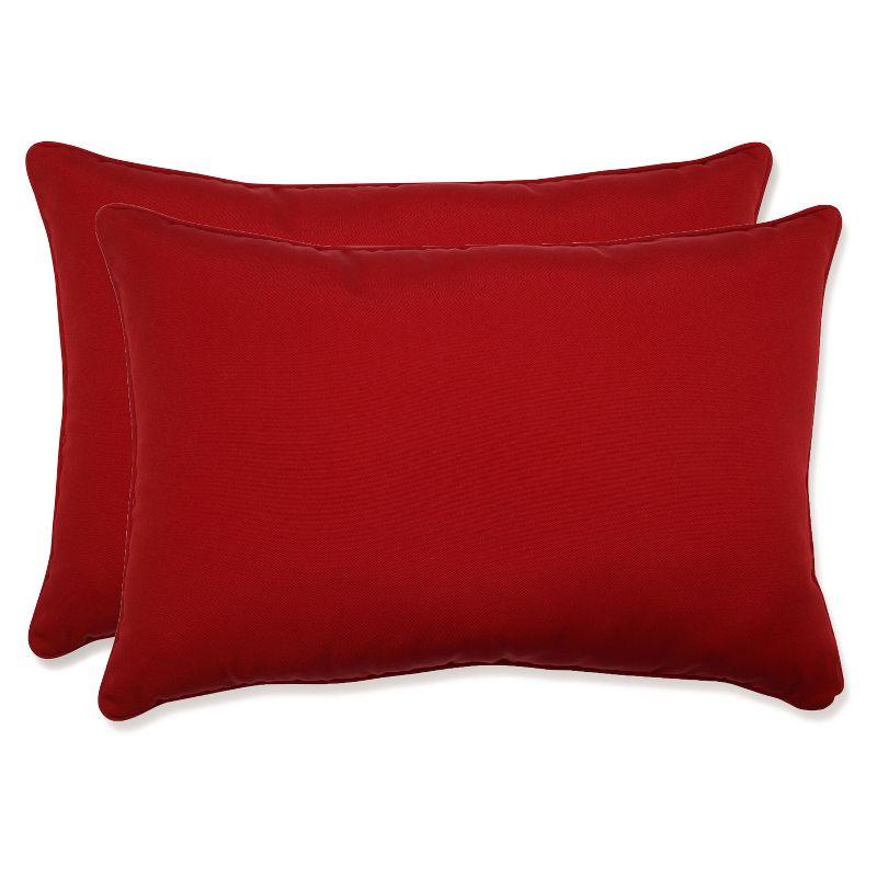 Pompeii Red 24.5" Rectangular Outdoor Throw Pillow Set