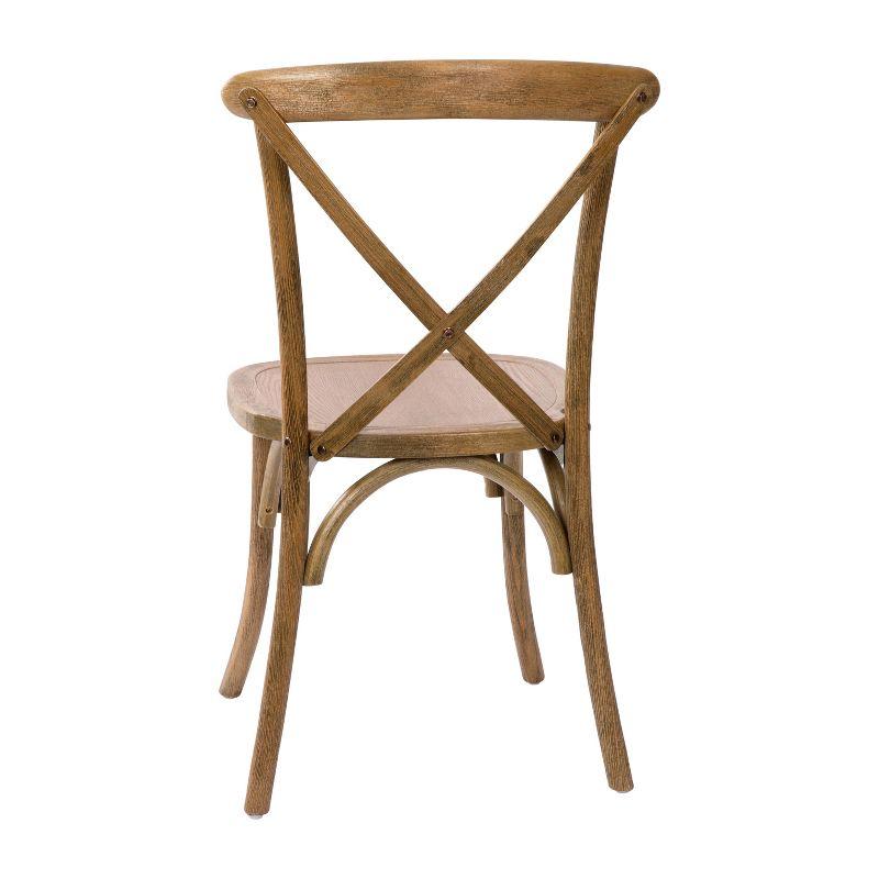 Flash Furniture Advantage Hand Scraped Dark Natural X-Back Chair