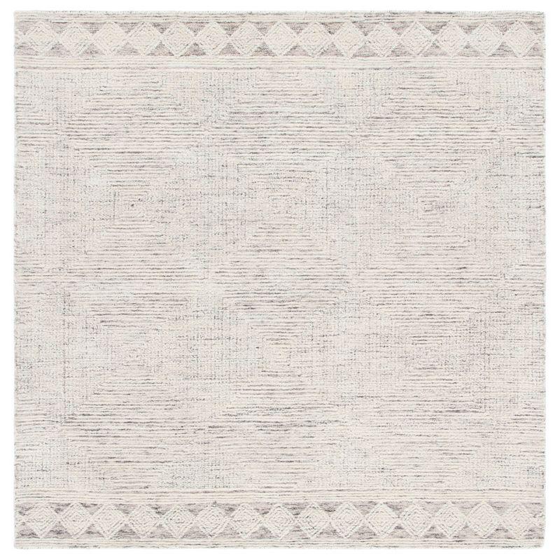 Abstract ABT349 Hand Tufted Area Rug - Ivory/Grey - 6' X 6' Square - Safavieh.