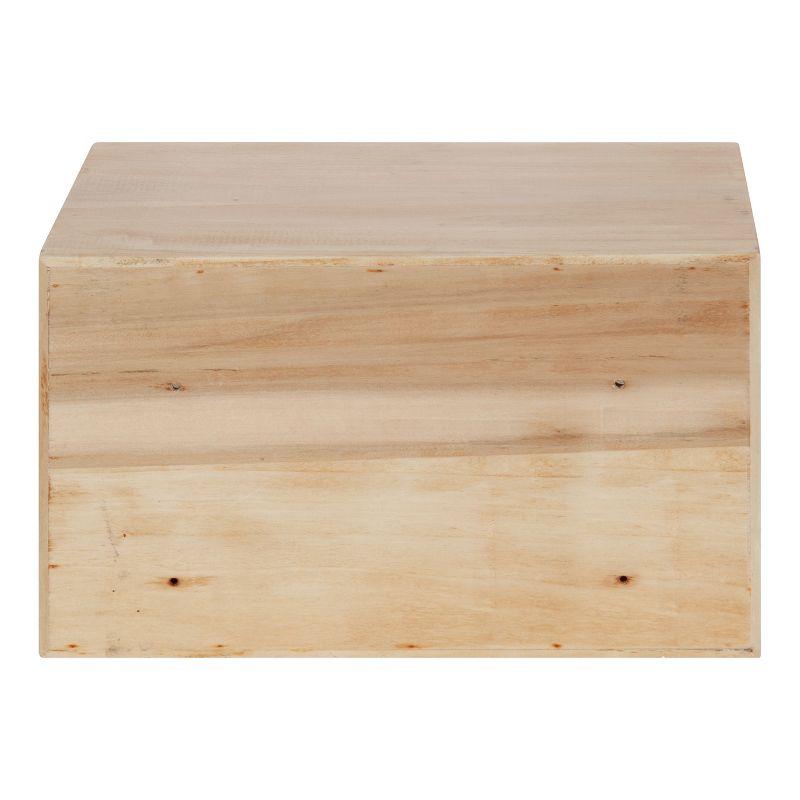 Kate and Laurel Hutton Rectangle Wood Floating Side Table, 12.5x10x7, Natural