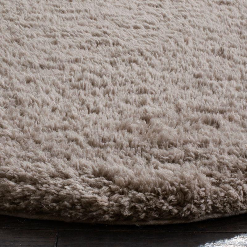 Luxurious Silver Synthetic Sheepskin Shag Area Rug 5' x 8'