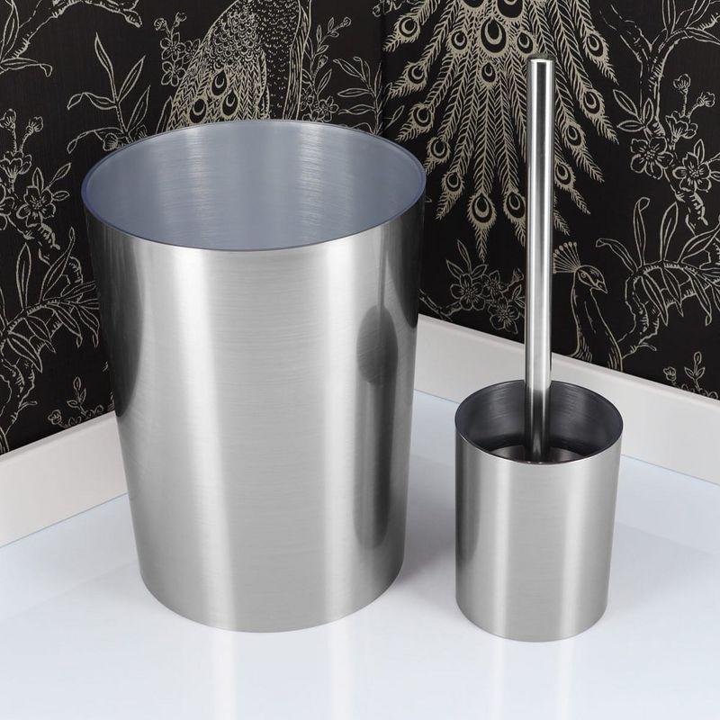 Evideco French Home Goods Modern Brushed Toilet Brush and Holder Set - Durable, Stylish Design with Replaceable Head - Perfect for Any Bathroom Decor