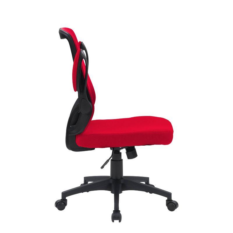 Curved Lumbar Support High-Back Mesh Office Chair in Red